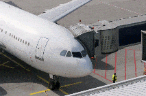 Airplane before take-off at Canberra Airport