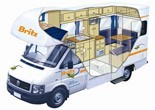 Britz 4 berth Explorer Motorhome rental