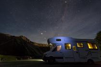 Campervan at night in New Zealand